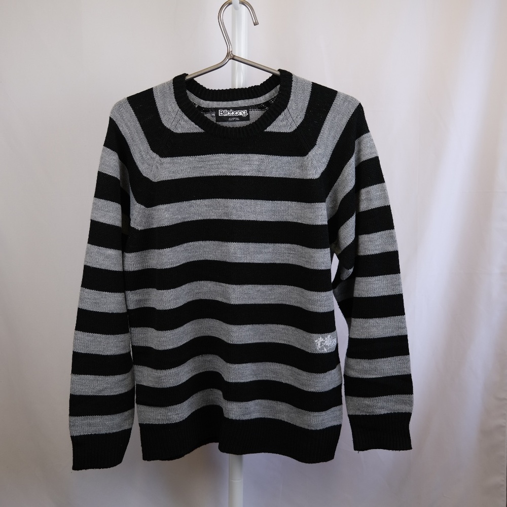 Billabong Black and Grey Stripped Sweater